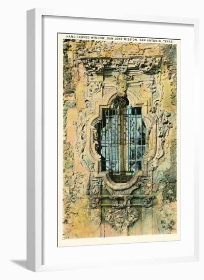 Window, San Jose Mission, San Antonio, Texas-null-Framed Art Print