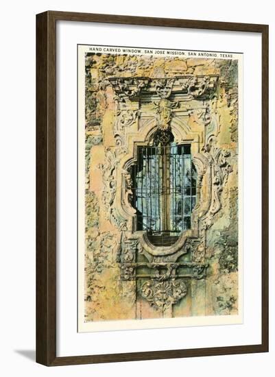 Window, San Jose Mission, San Antonio, Texas-null-Framed Art Print