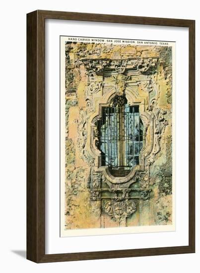 Window, San Jose Mission, San Antonio, Texas-null-Framed Art Print