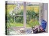 Window Seat and Lily, 1991-Timothy Easton-Stretched Canvas