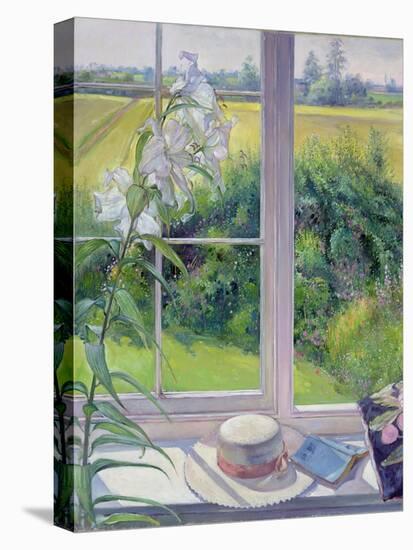 Window Seat and Lily, 1991-Timothy Easton-Stretched Canvas