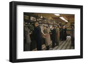 Window Shoppers Catching of Glimpse of the 1956 Melbourne Olympics, Australia-John Dominis-Framed Photographic Print