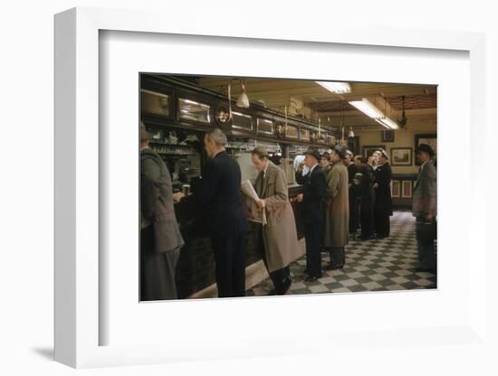 Window Shoppers Catching of Glimpse of the 1956 Melbourne Olympics, Australia-John Dominis-Framed Photographic Print