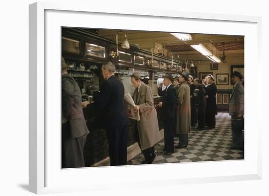 Window Shoppers Catching of Glimpse of the 1956 Melbourne Olympics, Australia-John Dominis-Framed Photographic Print