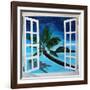 Window to Paradise Beach-Martina Bleichner-Framed Art Print