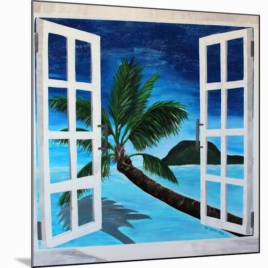 Window to Paradise Beach-Martina Bleichner-Mounted Art Print