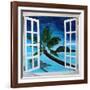 Window to Paradise Beach-Martina Bleichner-Framed Art Print