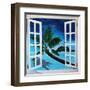Window to Paradise Beach-Martina Bleichner-Framed Art Print