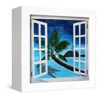 Window to Paradise Beach-Martina Bleichner-Framed Art Print