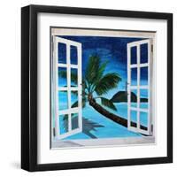 Window to Paradise Beach-Martina Bleichner-Framed Art Print