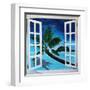 Window to Paradise Beach-Martina Bleichner-Framed Art Print