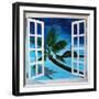 Window to Paradise Beach-Martina Bleichner-Framed Art Print