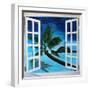 Window to Paradise Beach-Martina Bleichner-Framed Art Print