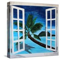 Window to Paradise Beach-Martina Bleichner-Stretched Canvas