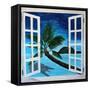 Window to Paradise Beach-Martina Bleichner-Framed Stretched Canvas