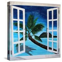 Window to Paradise Beach-Martina Bleichner-Stretched Canvas