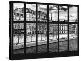 Window View - Along the River Seine with Parisian Buildings - Paris - France - Europe-Philippe Hugonnard-Stretched Canvas