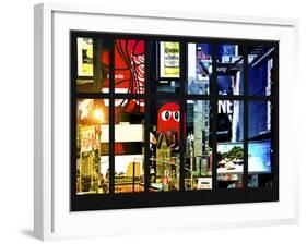 Window View - Billboards in Times Square - Manhattan - New York City-Philippe Hugonnard-Framed Photographic Print