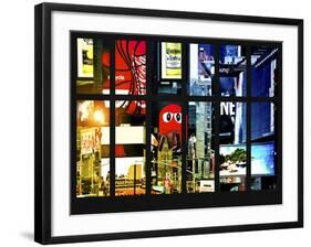 Window View - Billboards in Times Square - Manhattan - New York City-Philippe Hugonnard-Framed Photographic Print