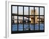 Window View - Brooklyn Bridge and Manhattan Bridge - East River - Manhattan - New York City-Philippe Hugonnard-Framed Photographic Print