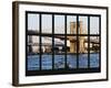 Window View - Brooklyn Bridge and Manhattan Bridge - East River - Manhattan - New York City-Philippe Hugonnard-Framed Photographic Print