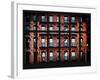 Window View - Building Facade in Red Brick and Stairways-Philippe Hugonnard-Framed Photographic Print