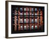 Window View - Building Facade in Red Brick and Stairways-Philippe Hugonnard-Framed Photographic Print