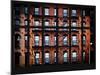Window View - Building Facade in Red Brick and Stairways-Philippe Hugonnard-Mounted Photographic Print