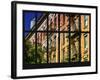 Window View - Building Facade with Fire Escapes and a Tank of Water on the Roof - Manhattan - NYC-Philippe Hugonnard-Framed Photographic Print