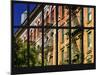 Window View - Building Facade with Fire Escapes and a Tank of Water on the Roof - Manhattan - NYC-Philippe Hugonnard-Mounted Photographic Print