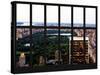 Window View - Central Park at Nightfall - Manhattan - New York City-Philippe Hugonnard-Stretched Canvas