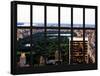 Window View - Central Park at Nightfall - Manhattan - New York City-Philippe Hugonnard-Framed Stretched Canvas