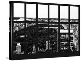 Window View - Central Park at Nightfall - Manhattan - New York City-Philippe Hugonnard-Stretched Canvas