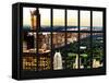 Window View - Central Park at Sunset - Manhattan - New York City-Philippe Hugonnard-Framed Stretched Canvas