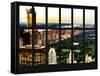 Window View - Central Park at Sunset - Manhattan - New York City-Philippe Hugonnard-Framed Stretched Canvas