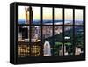 Window View - Central Park at Sunset - Manhattan - New York City-Philippe Hugonnard-Framed Stretched Canvas