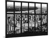 Window View - Central Park Buidings and the George Washington Bridge at Sunset - Manhattan - NYC-Philippe Hugonnard-Mounted Photographic Print