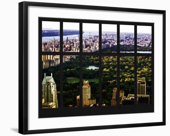 Window View - Central Park - Manhattan - Hudson River - New York City-Philippe Hugonnard-Framed Premium Photographic Print