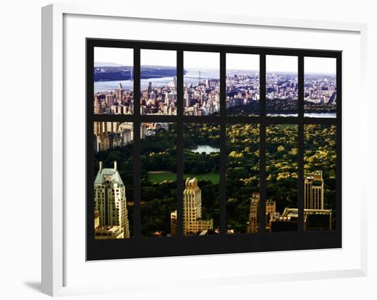 Window View - Central Park - Manhattan - Hudson River - New York City-Philippe Hugonnard-Framed Photographic Print