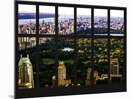 Window View - Central Park - Manhattan - Hudson River - New York City-Philippe Hugonnard-Mounted Photographic Print