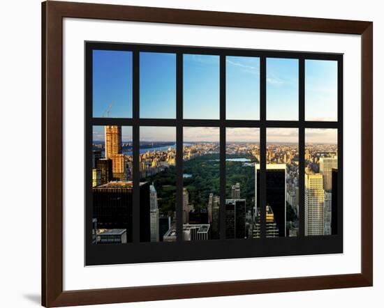 Window View - Central Park View - Manhattan - New York City - USA-Philippe Hugonnard-Framed Photographic Print