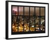 Window View - Cityscape of City with New Yorker Hotel by Foggy Night - Manhattan - New York City-Philippe Hugonnard-Framed Photographic Print