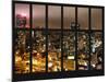 Window View - Cityscape of City with New Yorker Hotel by Foggy Night - Manhattan - New York City-Philippe Hugonnard-Mounted Photographic Print