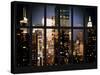 Window View - Cityscape of Times Square at Nightfall - Midtown Manhattan - NYC - New York City-Philippe Hugonnard-Stretched Canvas