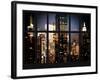 Window View - Cityscape of Times Square at Nightfall - Midtown Manhattan - NYC - New York City-Philippe Hugonnard-Framed Photographic Print