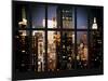 Window View - Cityscape of Times Square at Nightfall - Midtown Manhattan - NYC - New York City-Philippe Hugonnard-Mounted Photographic Print