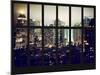 Window View - Cityscape of Times Square Buildings by Foggy Night - Manhattan - New York City-Philippe Hugonnard-Mounted Photographic Print