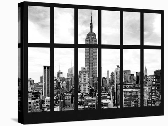 Window View - Cityscape with the Empire State Building - Manhattan - New York City-Philippe Hugonnard-Stretched Canvas