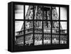 Window View - Close Up of Eiffel Tower - Paris - France - Europe-Philippe Hugonnard-Framed Stretched Canvas