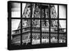 Window View - Close Up of Eiffel Tower - Paris - France - Europe-Philippe Hugonnard-Stretched Canvas